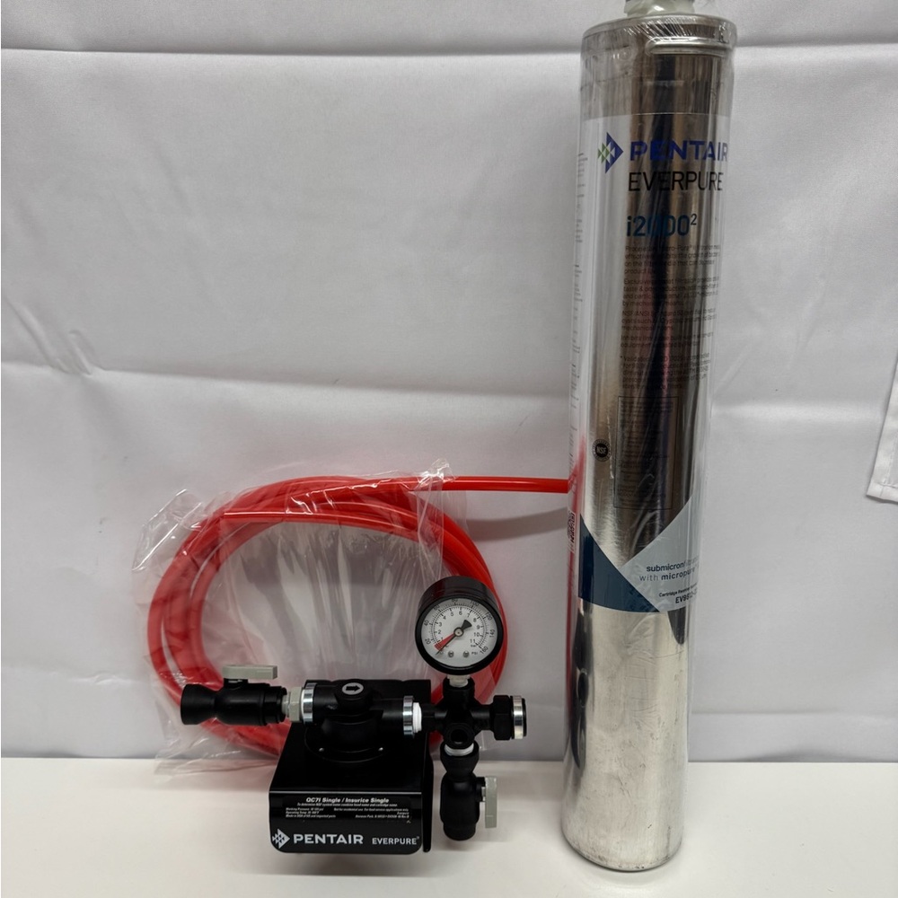 Pentair Everpure Water Filtration System with Red Hose and Gauge OC71